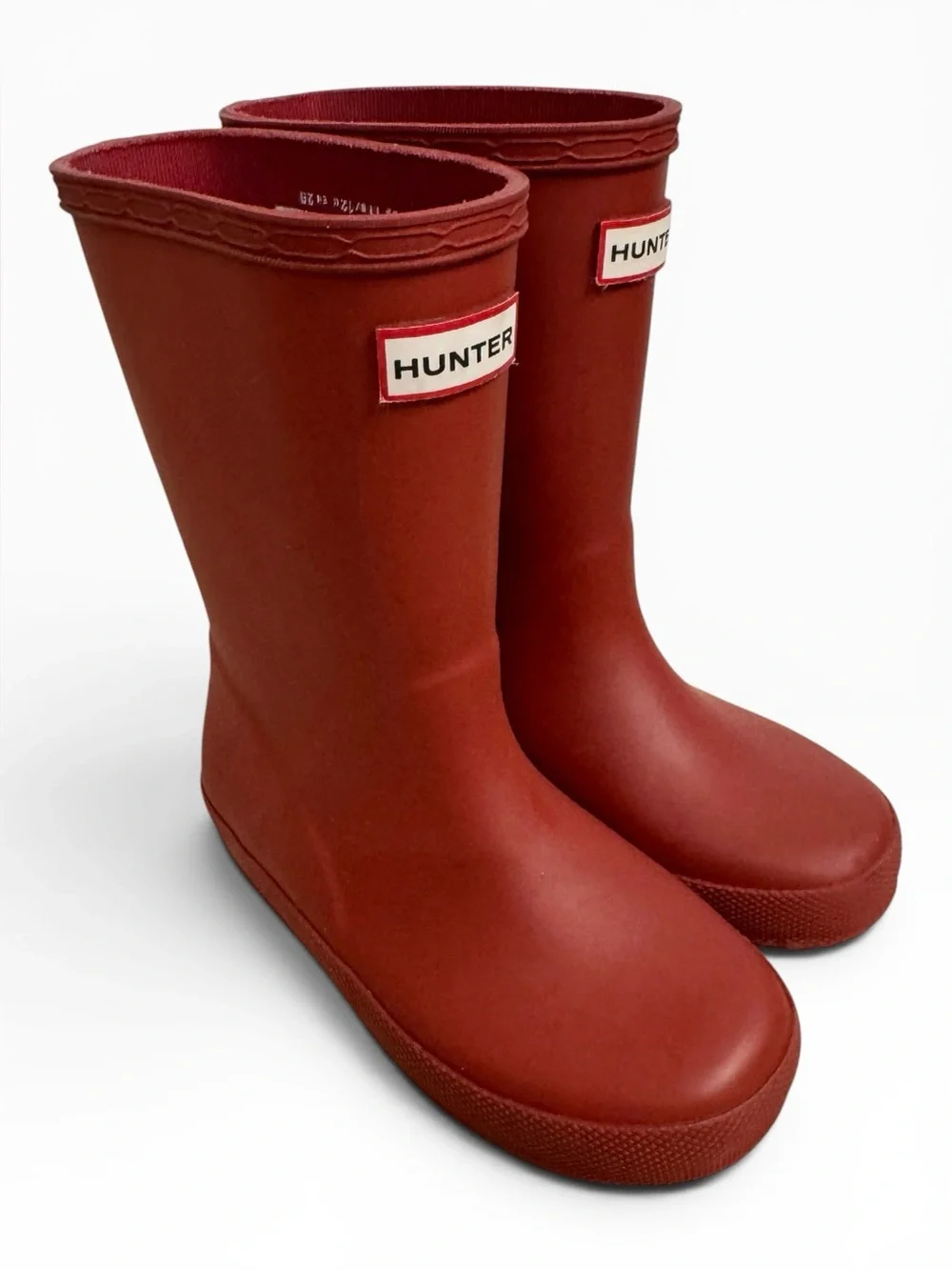 Hunter Kids Original First Classic Rain Boots Red Waterproof Rubber Youth US 11